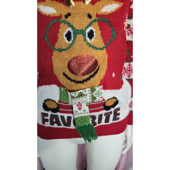 Christmas Santa's Favorite Rudolph Holiday Sweater Size Medium - Picture 4 of 10